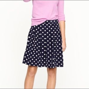 J. Crew Navy Polkadot Skirt